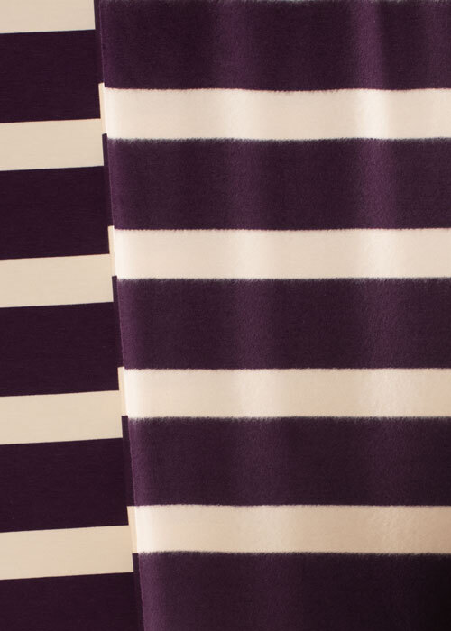 Sweatshirt Fleece - Purple & Cream Stripe - 2.75 yard cut Sweatshirt Fleece - Purple & Cream Stripe - 2.75 yard cut