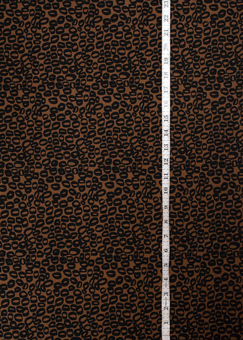 Rayon Stretch Twill - Camel & Black Rayon Stretch Twill - Camel & Black