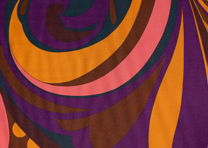 Viscose - Coral, Orange, & Chocolate Swirl Viscose - Coral, Orange, & Chocolate Swirl
