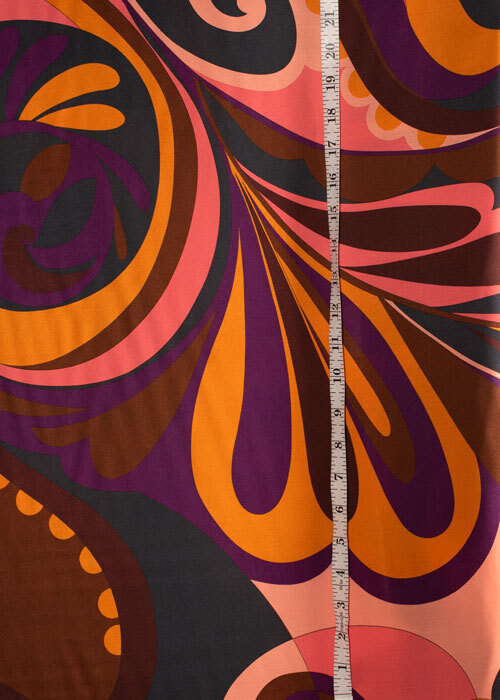 Viscose - Coral, Orange, & Chocolate Swirl Viscose - Coral, Orange, & Chocolate Swirl