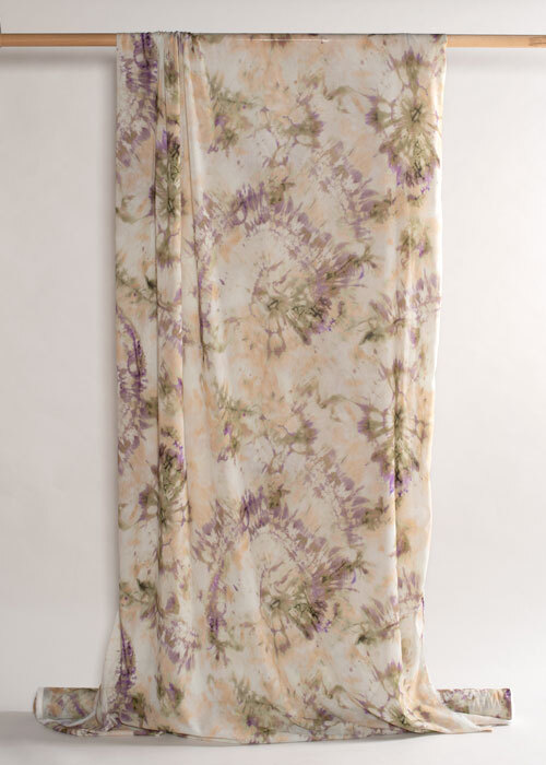 Cotton Gauze - Lavender & Green Tie Dye Cotton Gauze - Lavender & Green Tie Dye