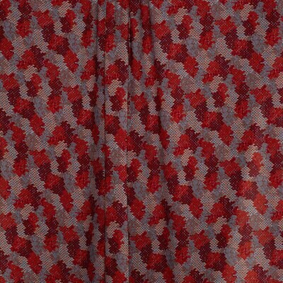 Wool Challis - Slate Blue & Burgundy Faux Weave - 1 1/2 YARD 64-324-9C