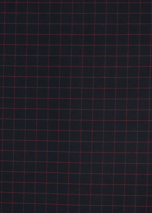 Cotton Oxford - Indigo Blue with Magenta Grid