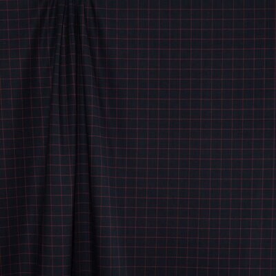 Cotton Oxford - Indigo Blue with Magenta Grid 63-324-8