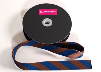 Webbing - Chocolate and Royal Blue Stripe 18-124-11