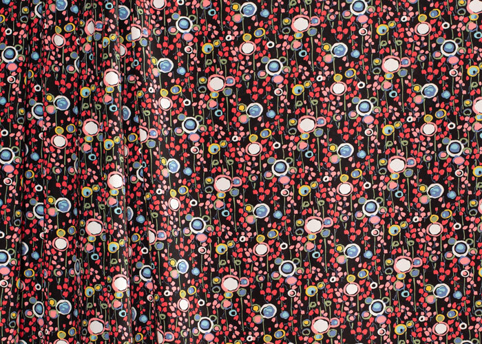 Polyester - Multi Mosaic Garden on Black Polyester - Multi Mosaic Garden on Black