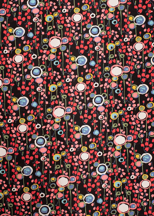 Polyester - Multi Mosaic Garden on Black Polyester - Multi Mosaic Garden on Black