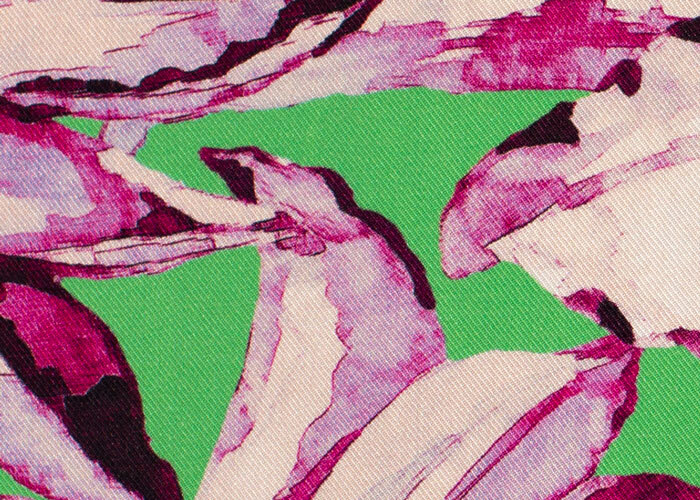 Rayon Twill - Lime Green & Purple Poinsettia Rayon Twill - Lime Green & Purple Poinsettia