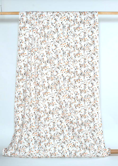 Ribbed Cotton - Orange &amp; Brown Confetti