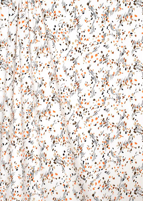 Ribbed Cotton - Orange &amp; Brown Confetti