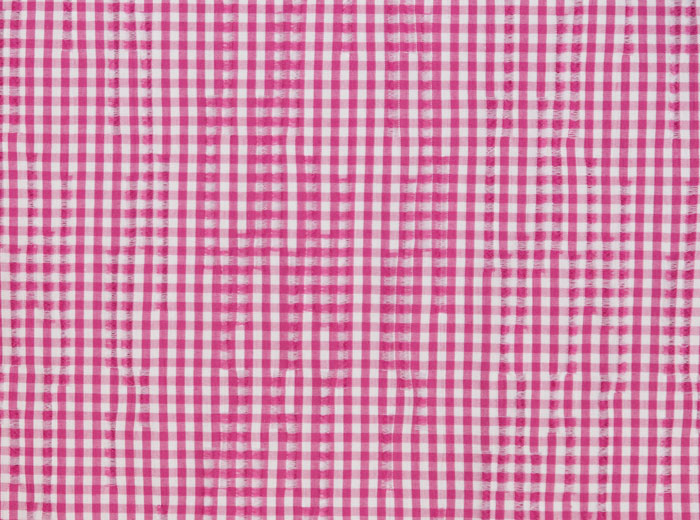Cotton Slub Stretch - Magenta &amp; White Gingham