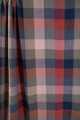 Medium-Weight Linen - Navy & Rose Plaid 34-424-1
