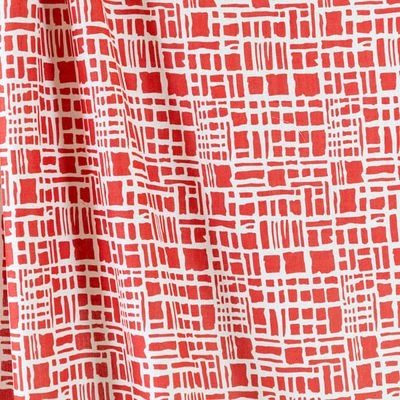 Medium Weight Linen - Red & White Geometric 37-524-6