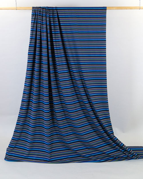 Jersey Knit Cotton - Navy, Royal, & Kelly Green Stripe Jersey Knit Cotton - Navy, Royal, & Kelly Green Stripe