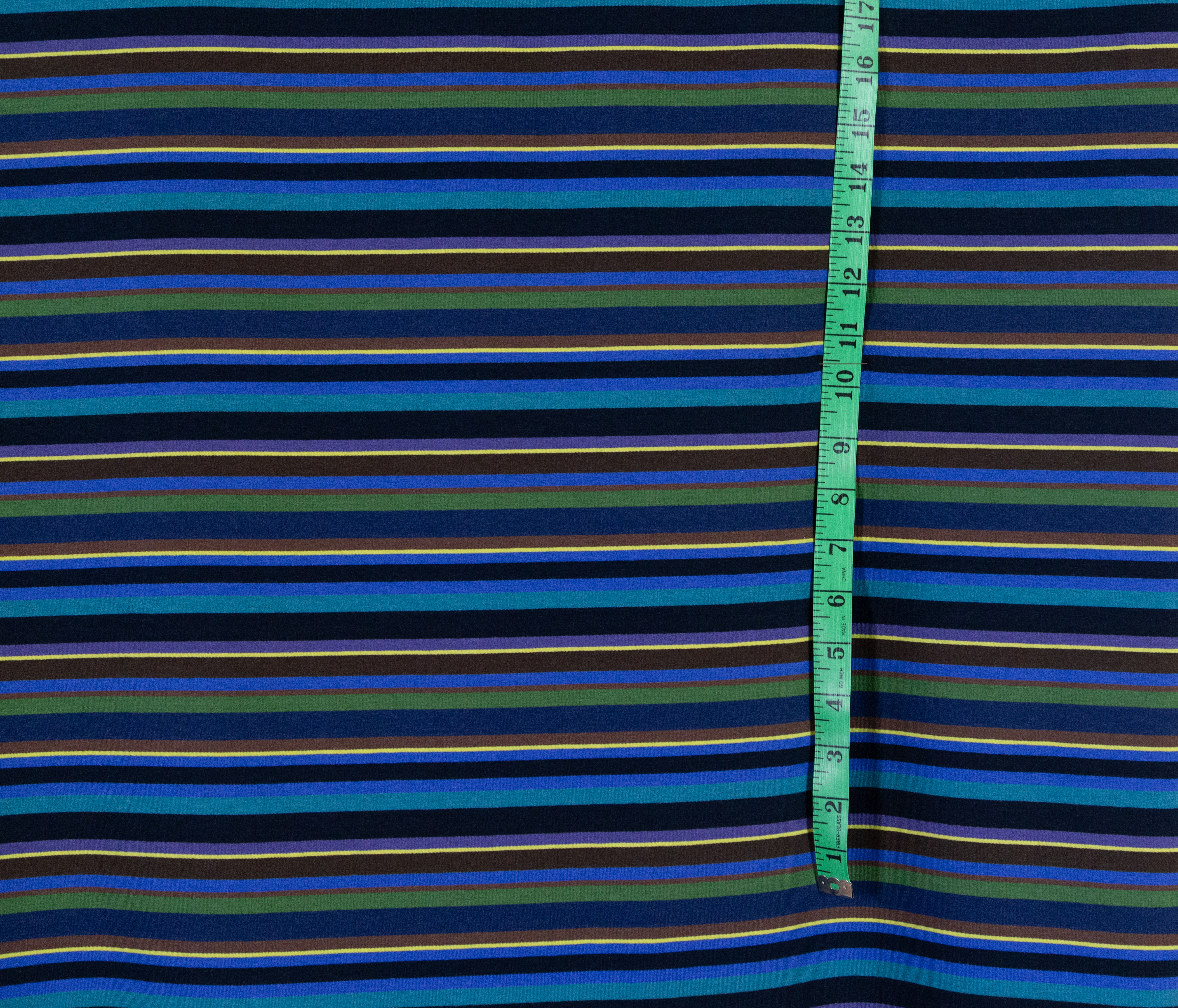 Jersey Knit Cotton - Navy, Royal, & Kelly Green Stripe Jersey Knit Cotton - Navy, Royal, & Kelly Green Stripe