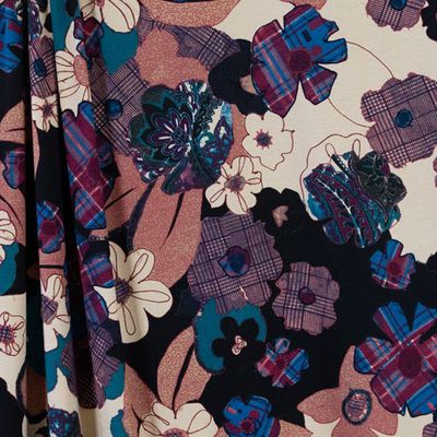 Jersey Knit Viscose - Plaid Floral 5-924-2