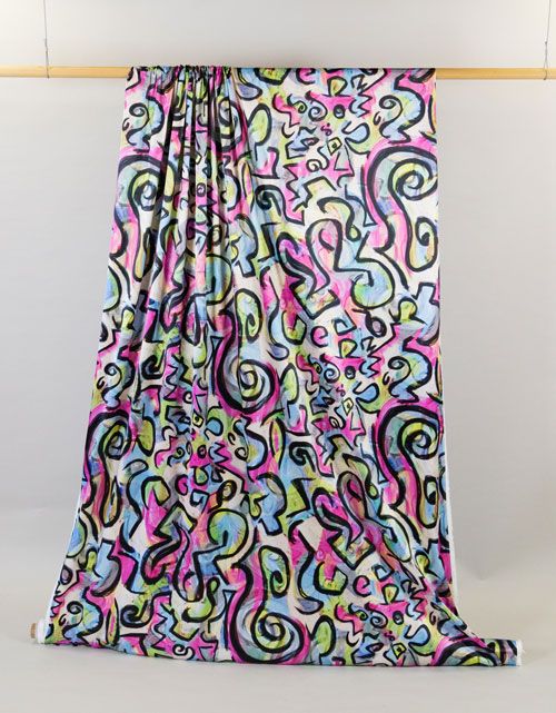 Stretch Satin - Graffiti Stretch Satin - Graffiti