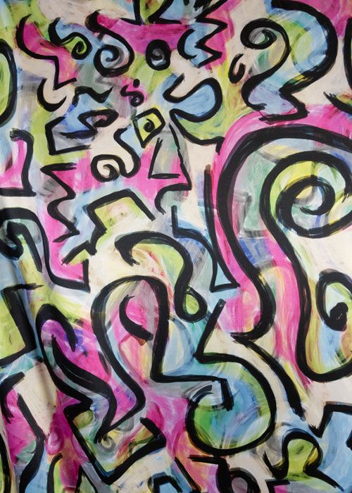 Stretch Satin - Graffiti Stretch Satin - Graffiti