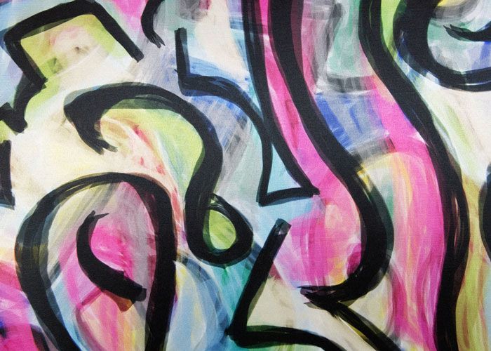 Stretch Satin - Graffiti Stretch Satin - Graffiti