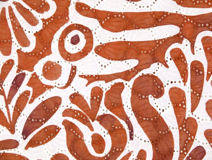 Cotton Eyelet - Russet & Cream Cotton Eyelet - Russet & Cream