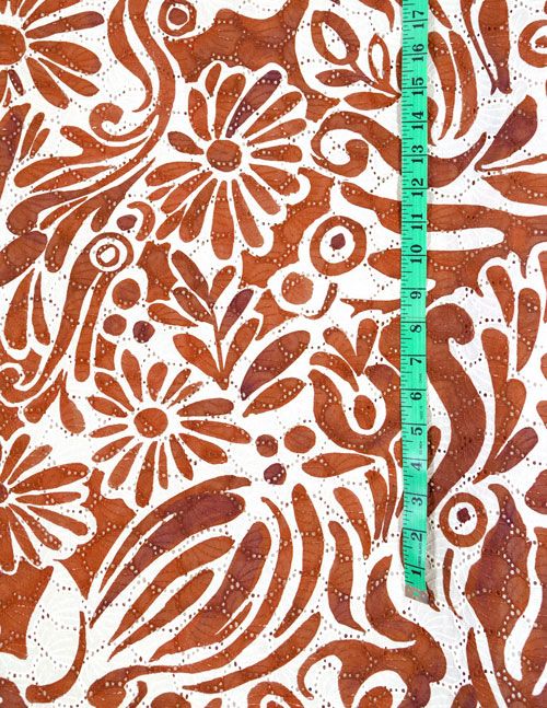 Cotton Eyelet - Russet & Cream Cotton Eyelet - Russet & Cream