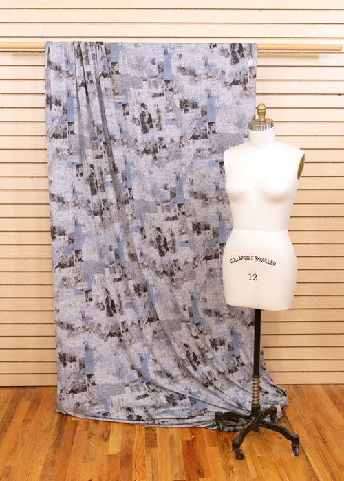 Sweater Knit - Sky Blue & Grey Sweater Knit - Sky Blue & Grey