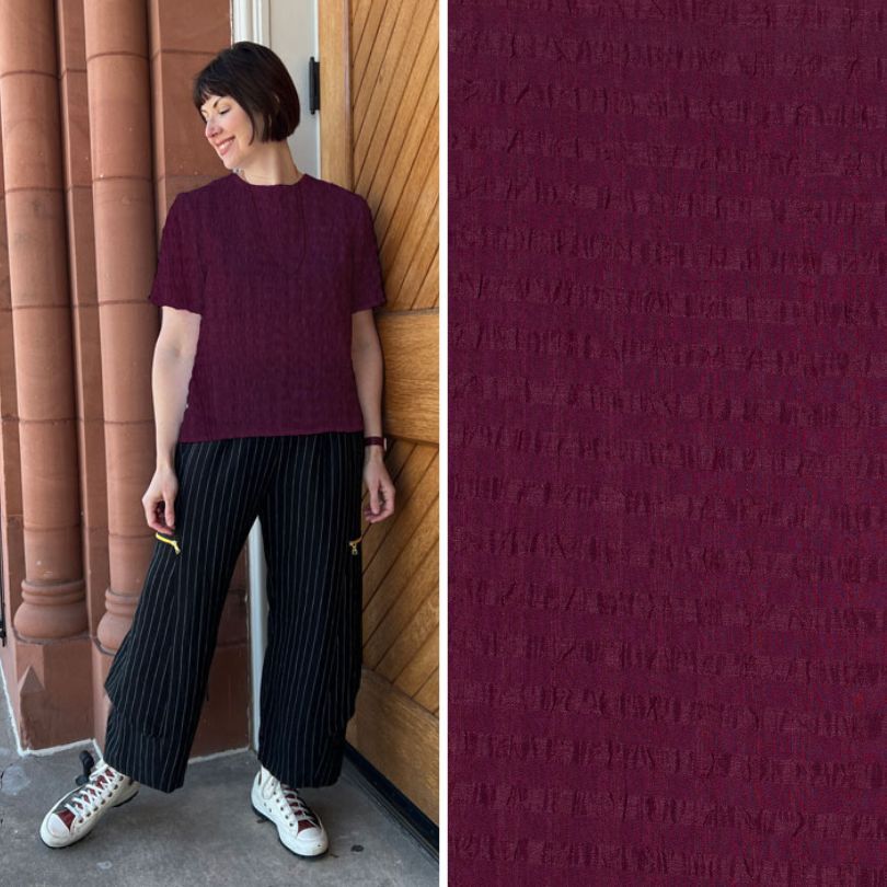 Sicily Blouse Kit: Plissé Currant