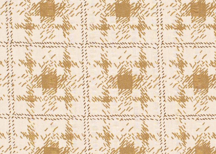 Cotton Seersucker - Gold and White Check Cotton Seersucker - Gold and White Check