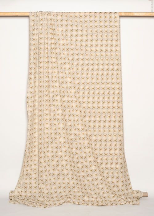 Cotton Seersucker - Gold and White Check Cotton Seersucker - Gold and White Check