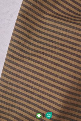 Cotton Oxford - Indigo Night and Camel 63-324-10