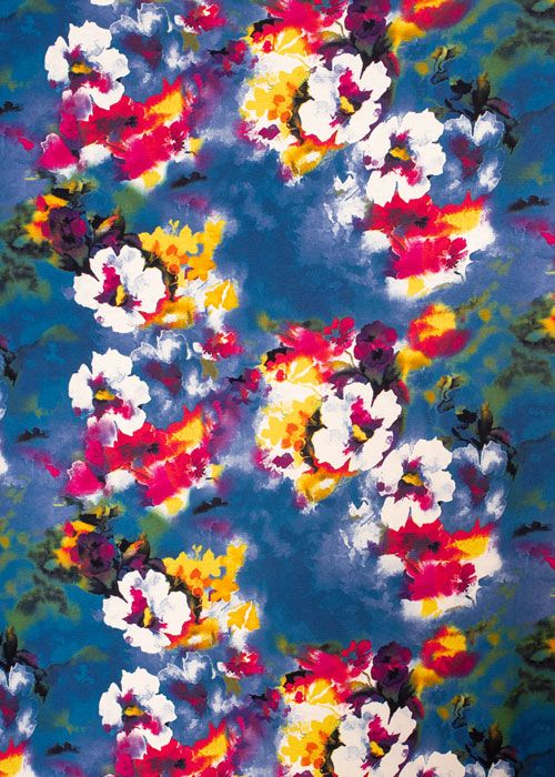 Jersey Knit - Bold Blue Floral Jersey Knit - Bold Blue Floral