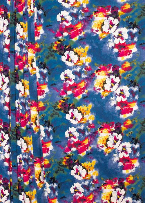 Jersey Knit - Bold Blue Floral Jersey Knit - Bold Blue Floral