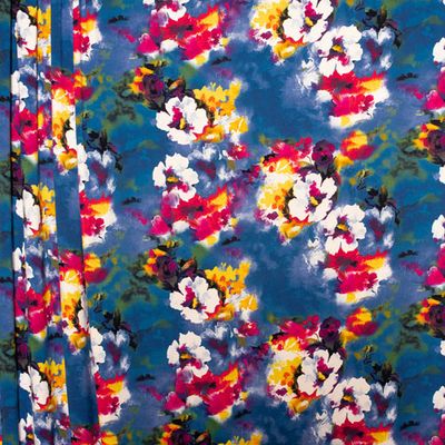 Jersey Knit - Bold Blue Floral 21-325-6