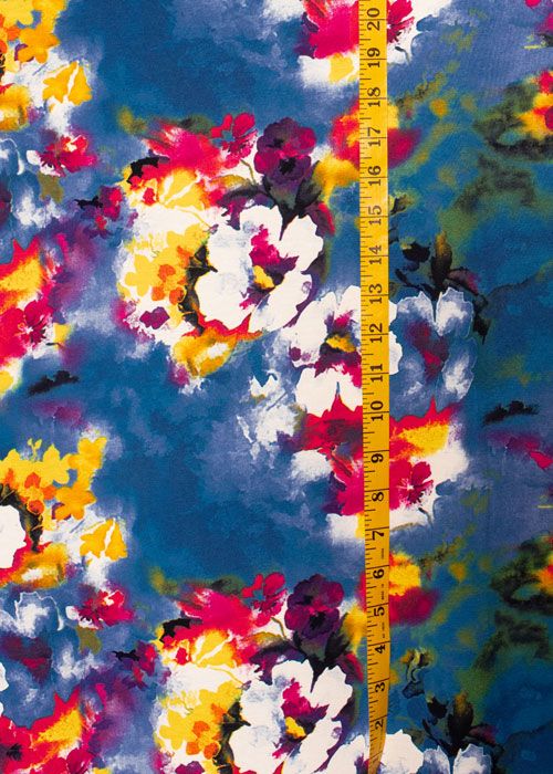 Jersey Knit - Bold Blue Floral Jersey Knit - Bold Blue Floral