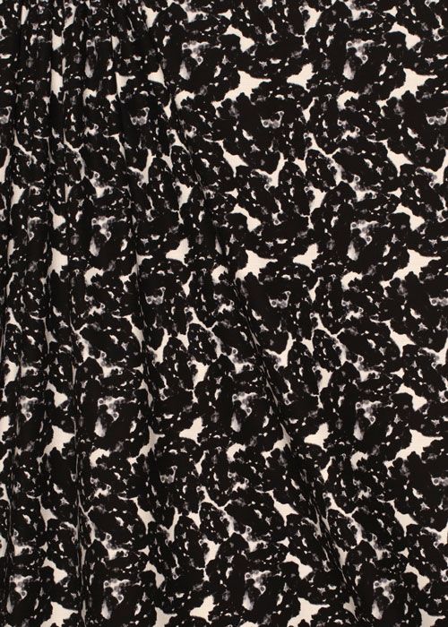 Cotton Jacquard Stretch - Black &amp; White Ink Spot