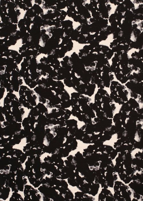 Cotton Jacquard Stretch - Black &amp; White Ink Spot