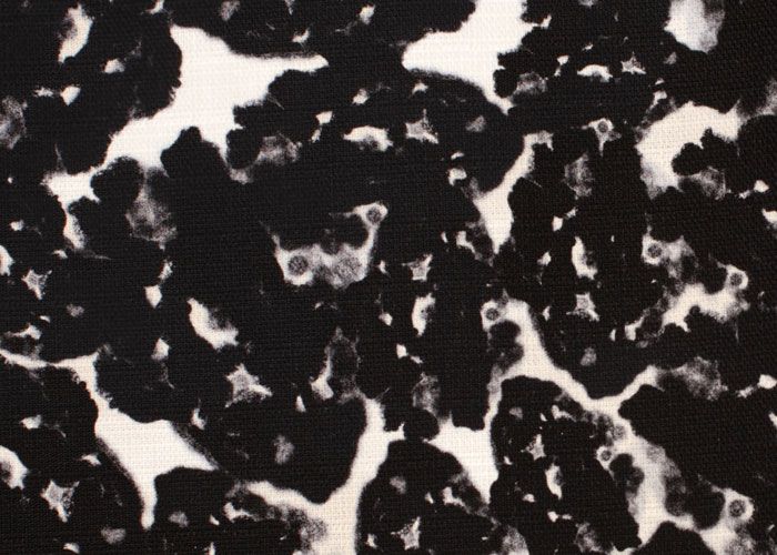 Cotton Jacquard Stretch - Black &amp; White Ink Spot