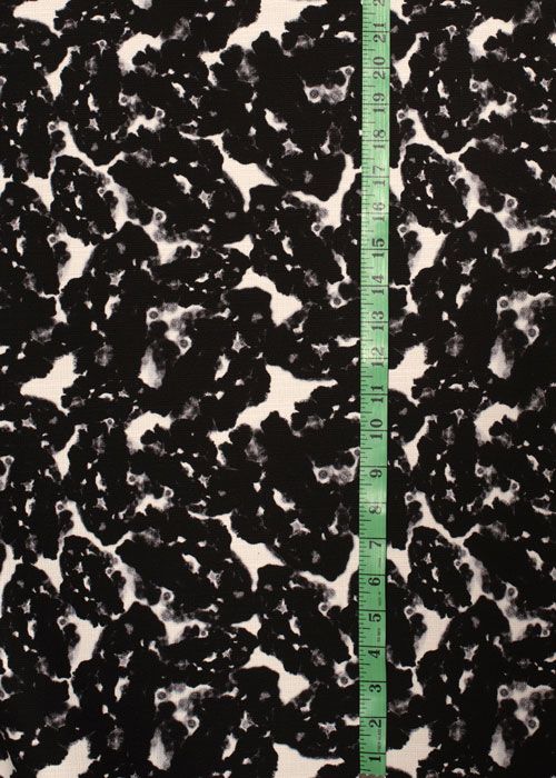 Cotton Jacquard Stretch - Black &amp; White Ink Spot