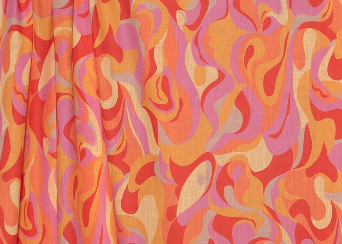 Cotton/Linen - Psychedelic Swirl Cotton/Linen - Psychedelic Swirl