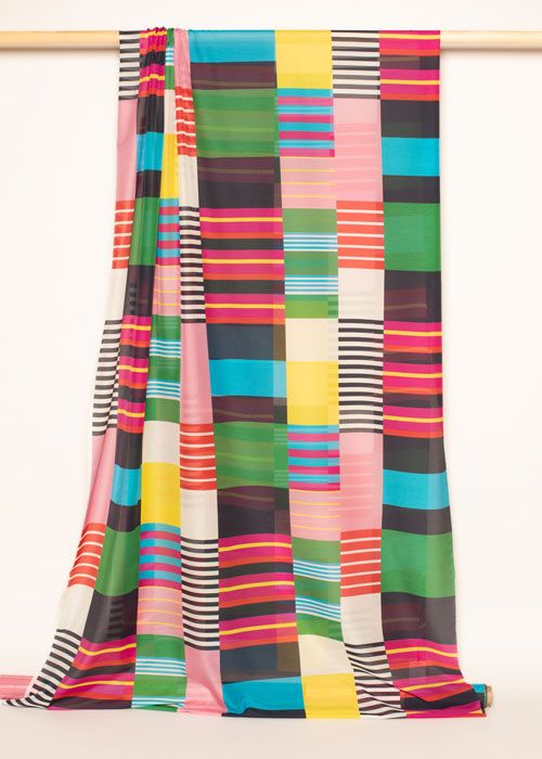 Silk/Cotton Voile - Bright Blocks Silk/Cotton Voile - Bright Blocks