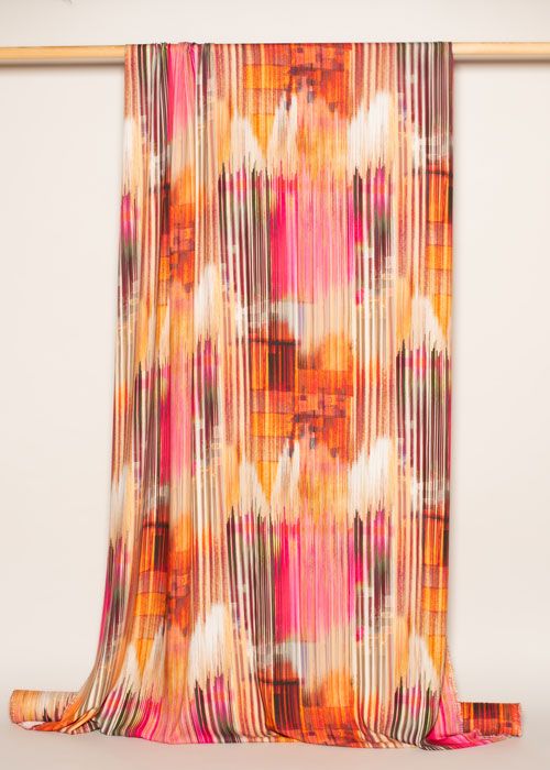 Viscose Crepe - Sunset Stripe Viscose Crepe - Sunset Stripe