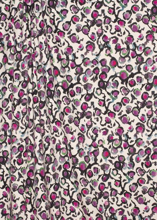 Cotton Sateen - White/Hot Pink and Grey