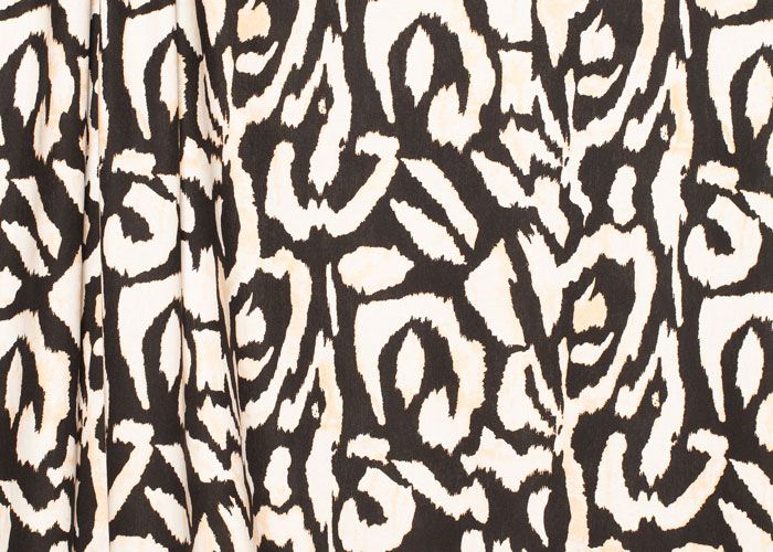 Rayon/Linen - Black & Beige Abstract Print Rayon/Linen - Black & Beige Abstract Print