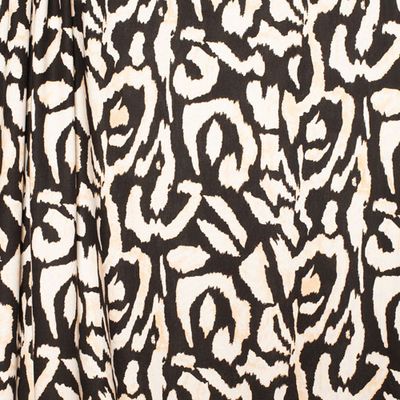 Rayon/Linen - Black & Beige Abstract Print 21-325-9