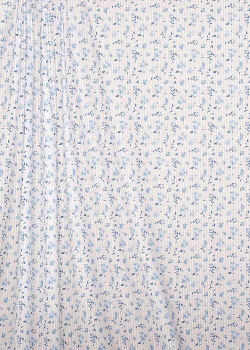 Cotton - Ghost Stripe Blue Floral