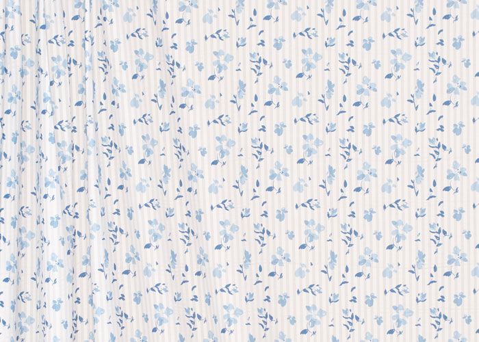Cotton - Ghost Stripe Blue Floral