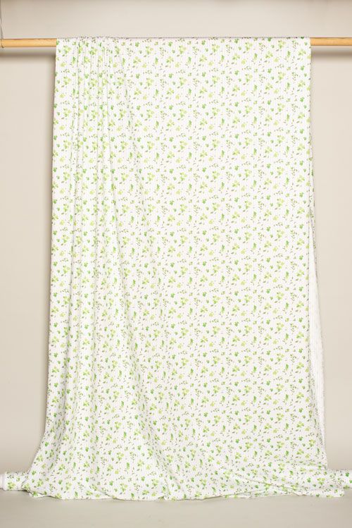 Cotton - Ghost Stripe Green Floral Cotton - Ghost Stripe Green Floral