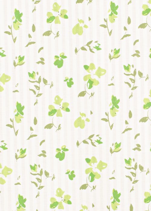 Cotton - Ghost Stripe Green Floral Cotton - Ghost Stripe Green Floral