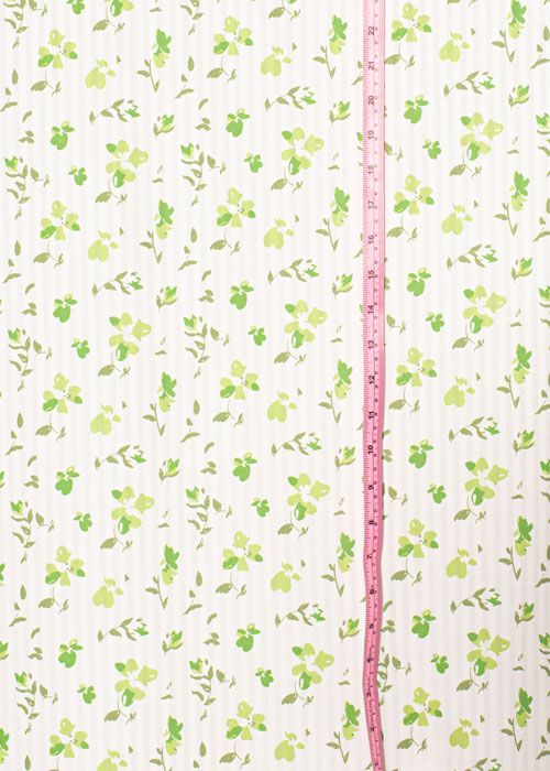 Cotton - Ghost Stripe Green Floral Cotton - Ghost Stripe Green Floral