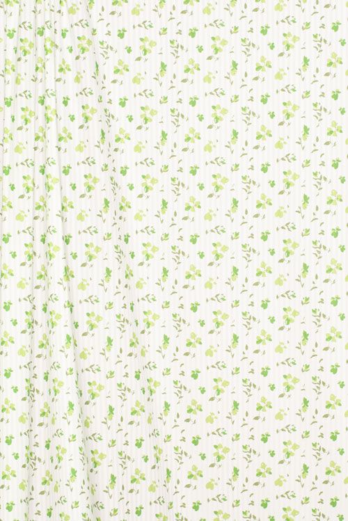Cotton - Ghost Stripe Green Floral